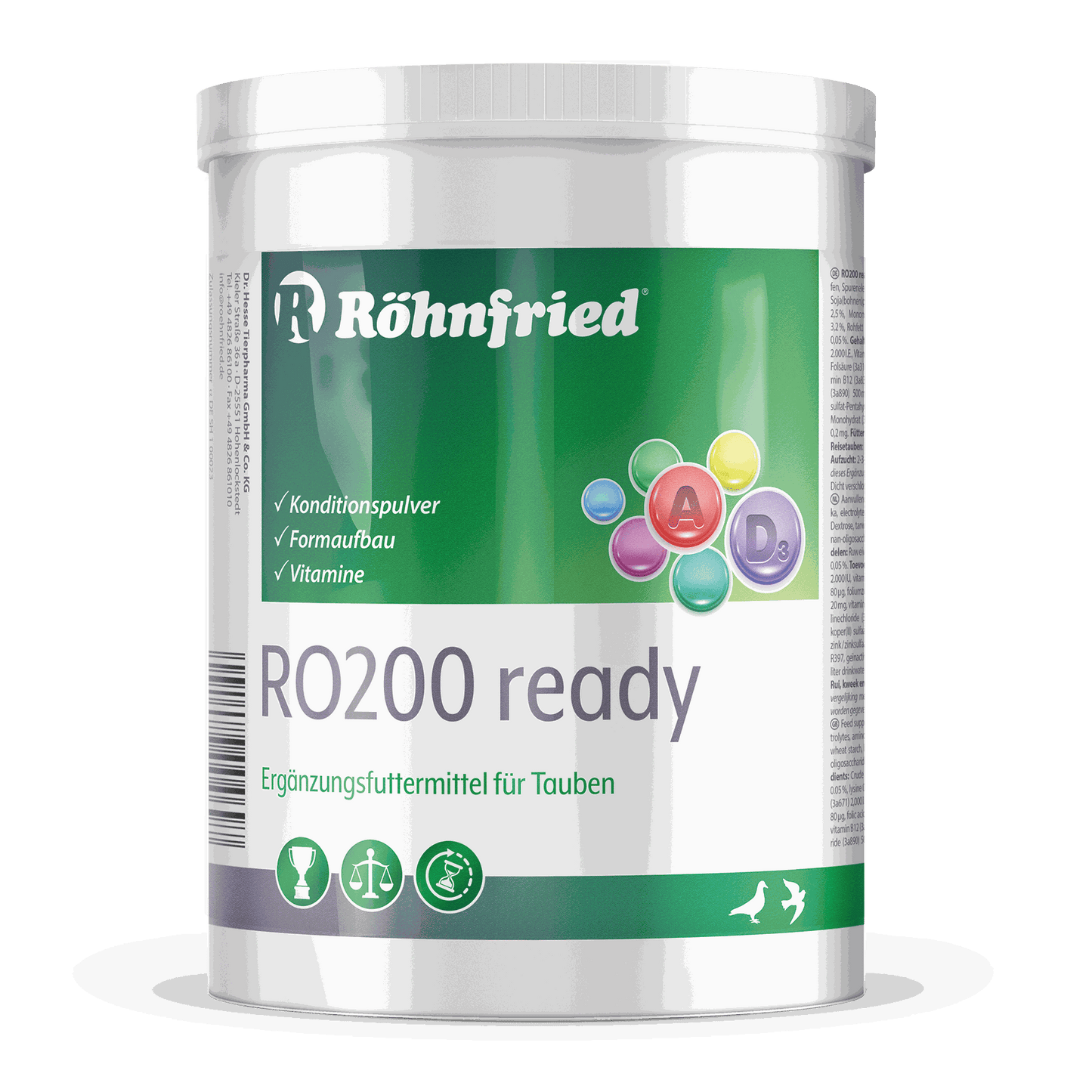 RO200 تاب أقراص غذائية لتحسين أداء الحمام السباق مع بروبيوتيك وإلكتروليتات