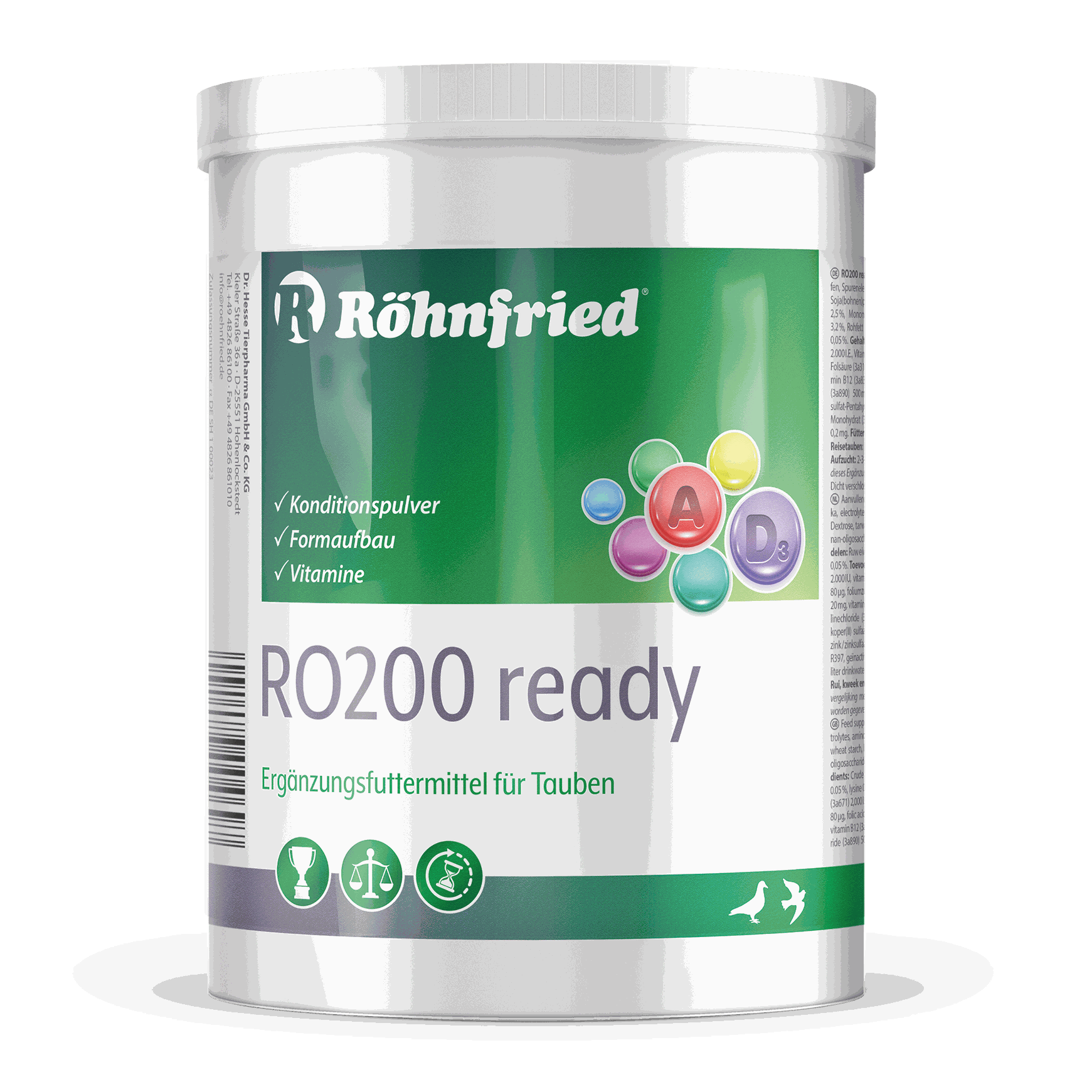 RO200 تاب أقراص غذائية لتحسين أداء الحمام السباق مع بروبيوتيك وإلكتروليتات
