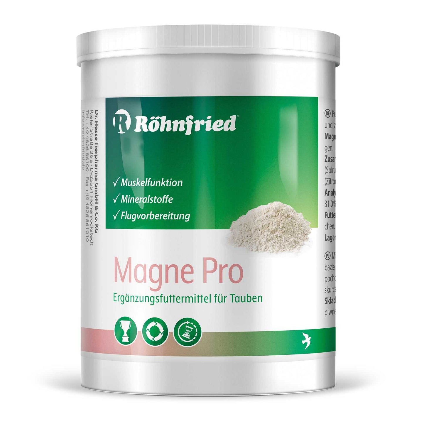 Magni Pro anti-cramp supplement for pigeons with minerals and protein to prevent muscle cramps before races