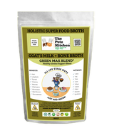 Goats Milk + Bone Broth Green Max Blend* Omega 3 & 6 Vitamin & Mineral Support* The Petz Kitchen Dog & Cat