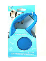 Retractable Dog Pet Leash 11.5ft (3m) Maximum Tension 25 Lbs Blue Color