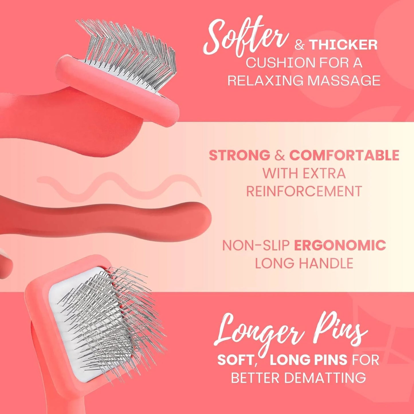 Flat Coral Pet Slicker Brush