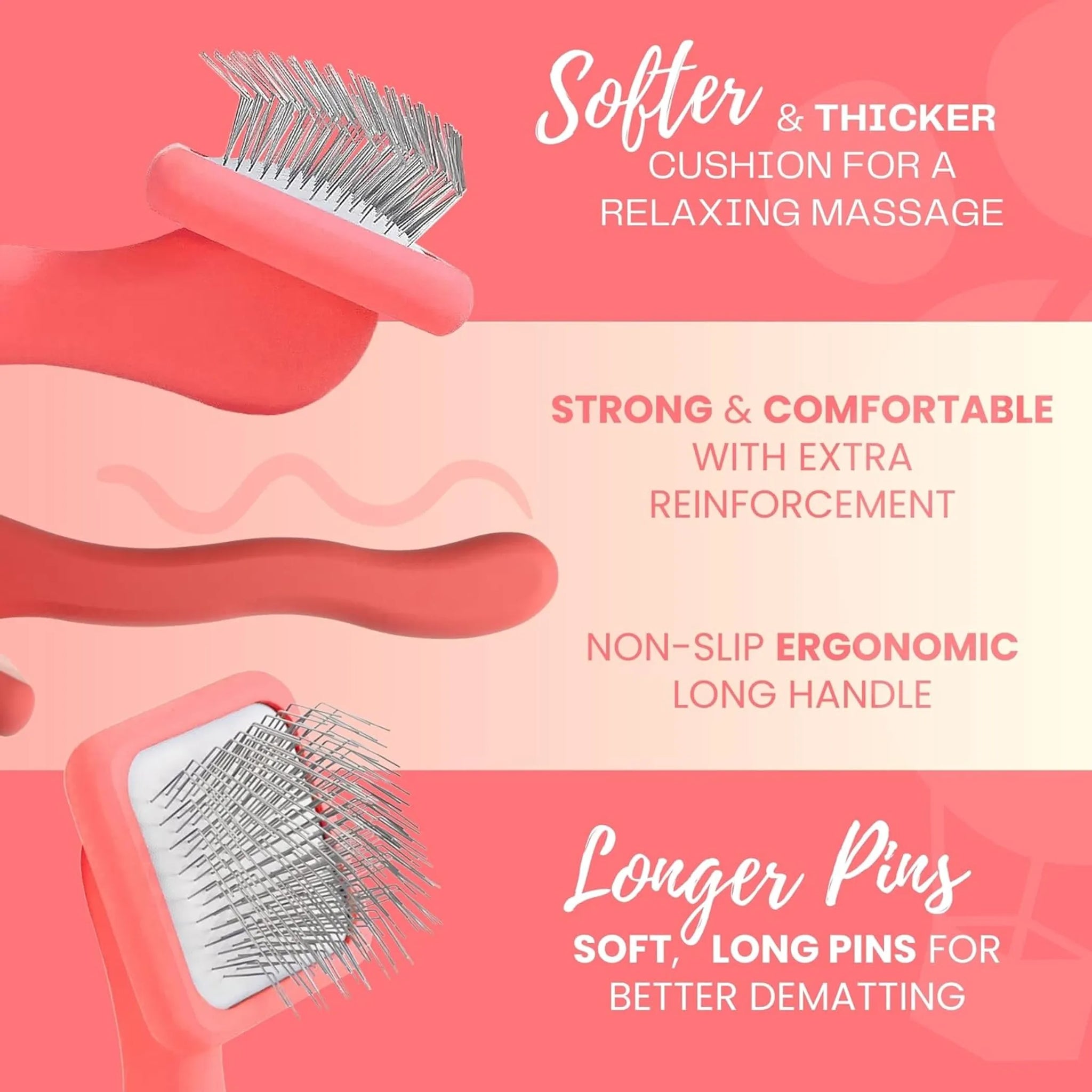 Flat Coral Pet Slicker Brush