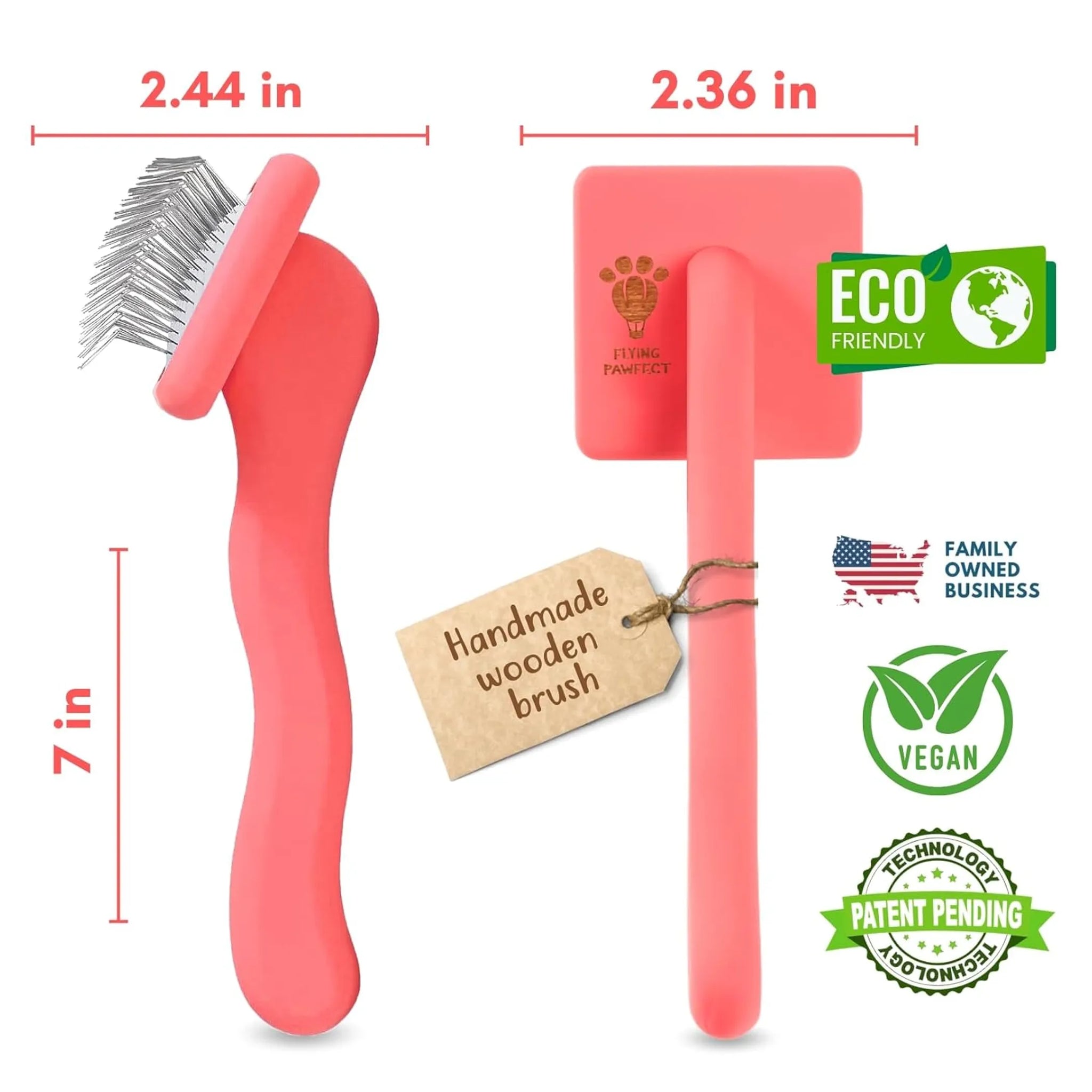 Flat Coral Pet Slicker Brush