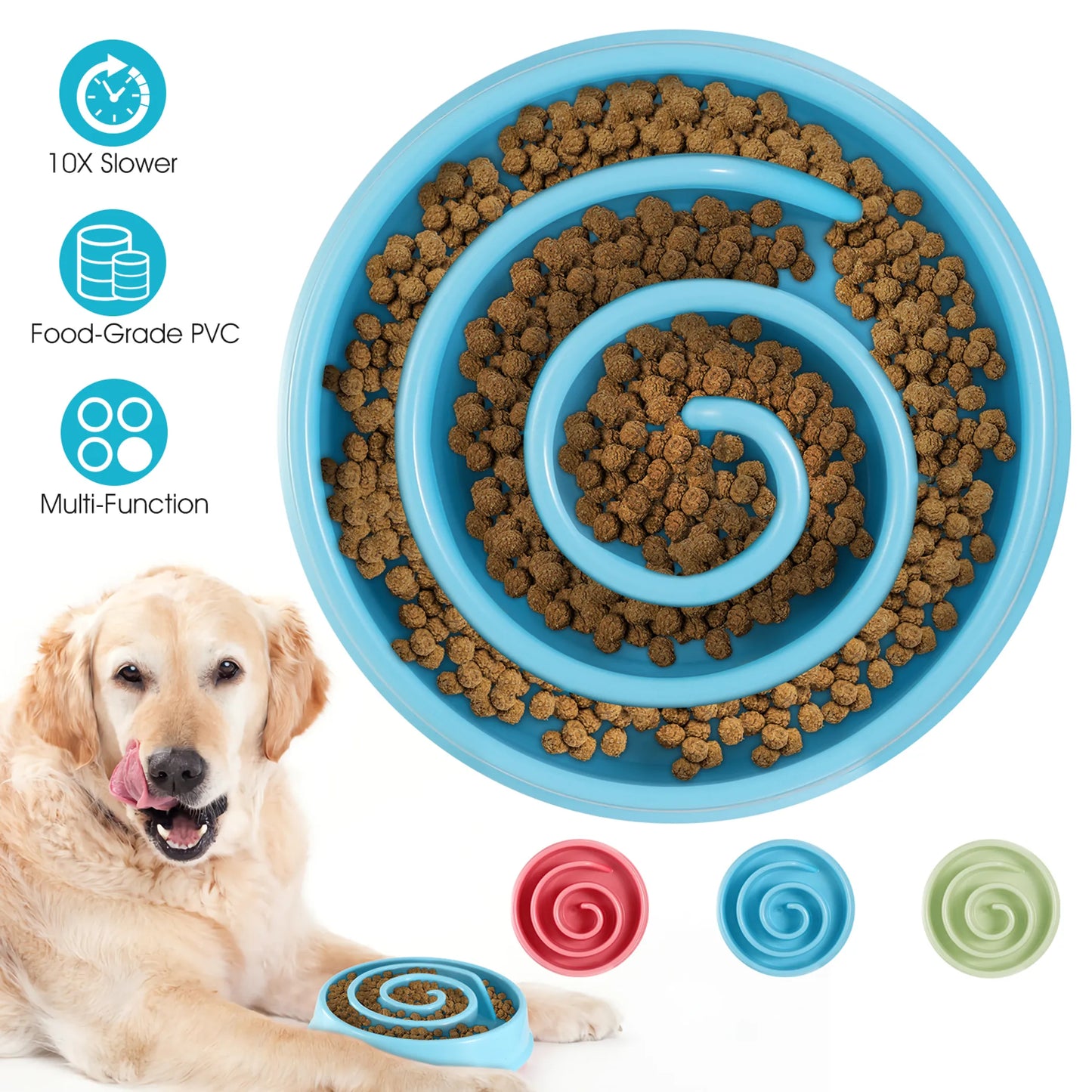 Slow Feeder Healthy Dog Bowl Happy Hunting Fun