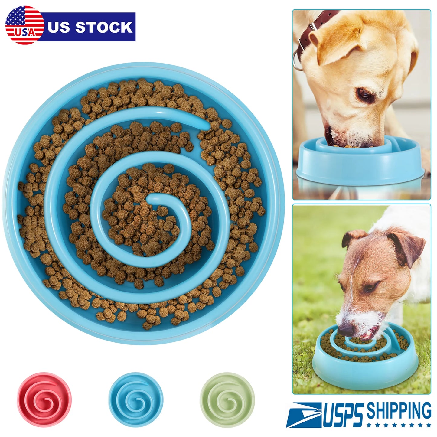 Slow Feeder Healthy Dog Bowl Happy Hunting Fun