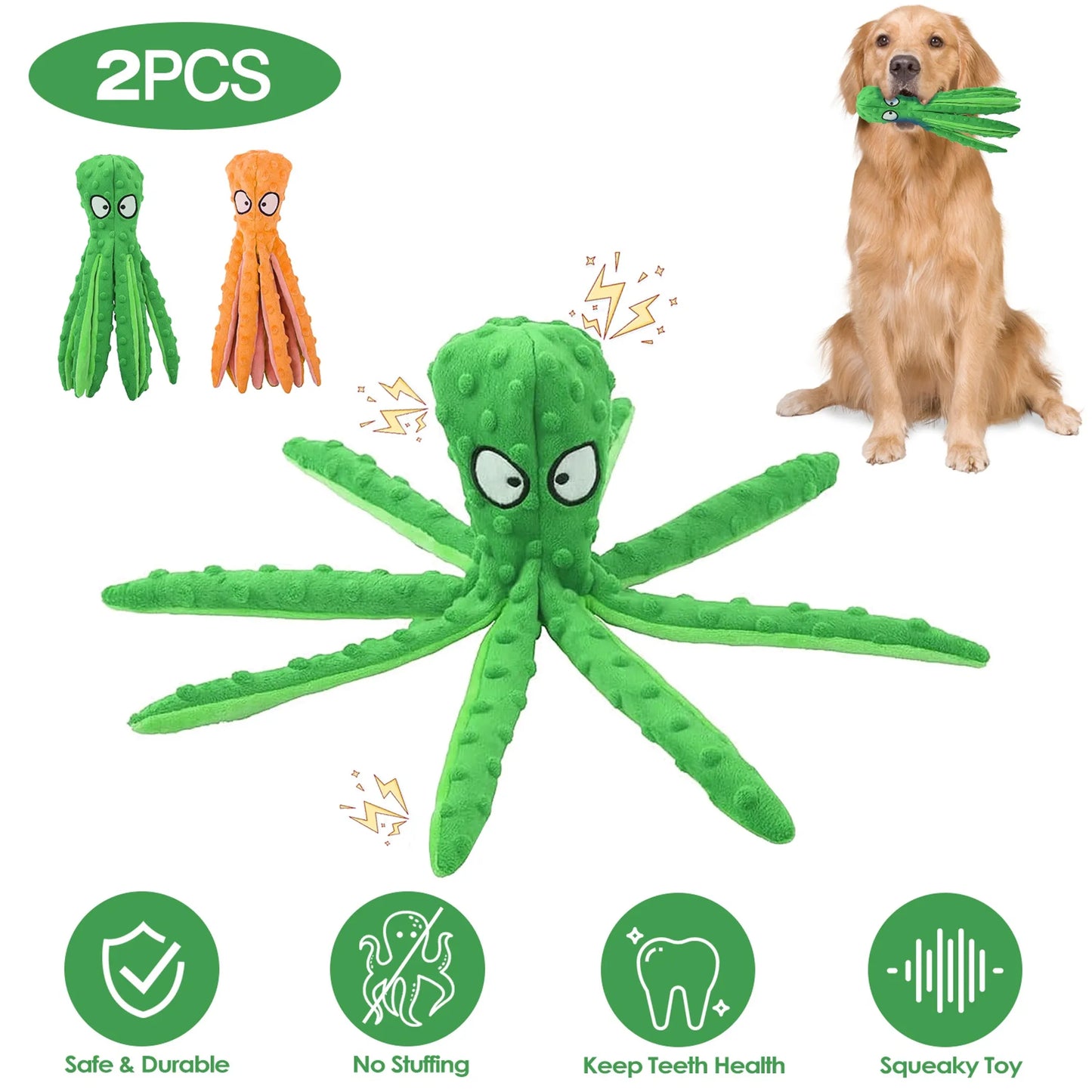 2Pcs Squeaky Dog Toys