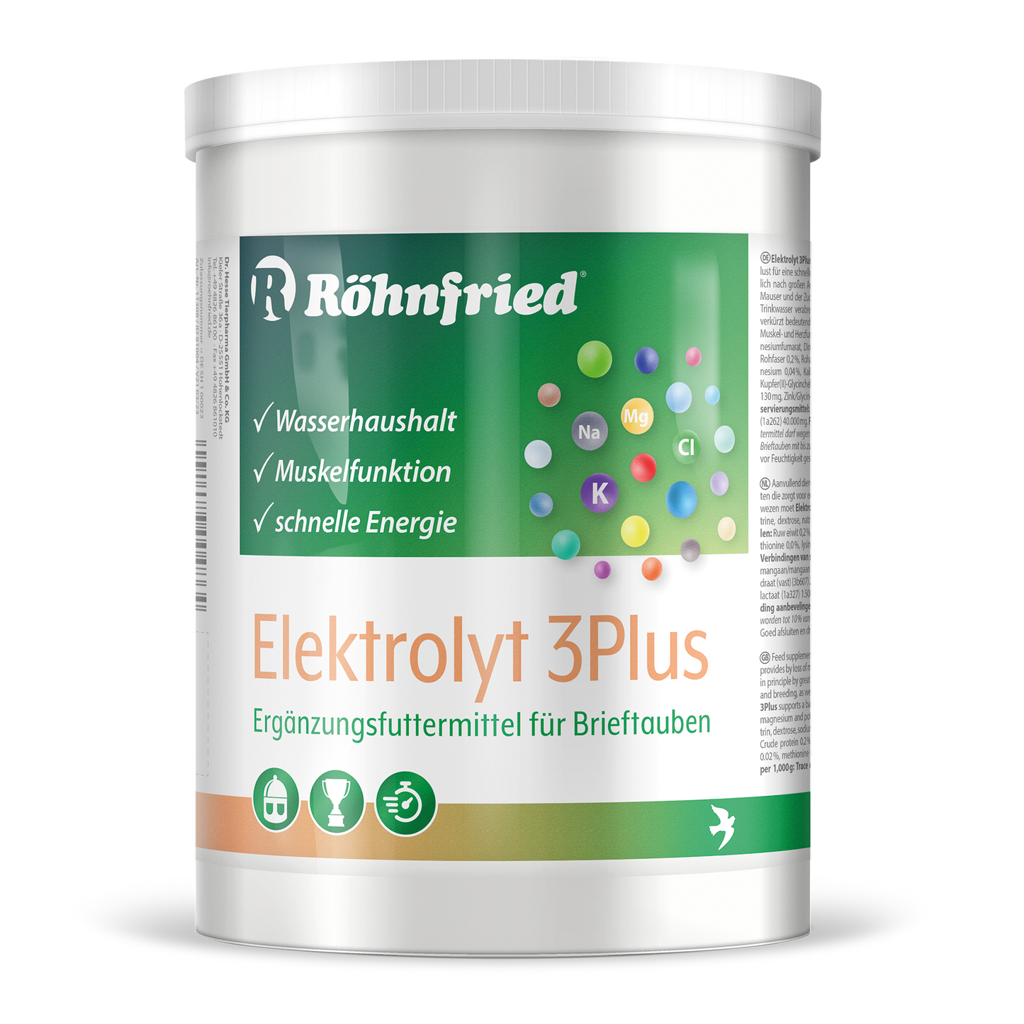 Rohnfried Elektrolyt 3 Plus — Premium Electrolyte Formula for Rapid Recovery in Pigeons