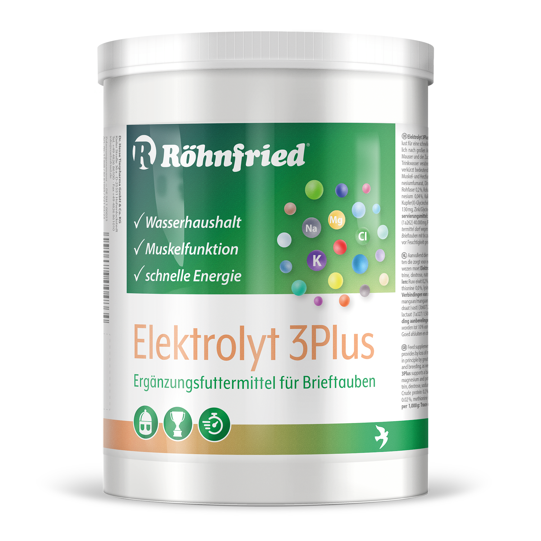 Rohnfried Elektrolyt 3 Plus — Premium Electrolyte Formula for Rapid Recovery in Pigeons