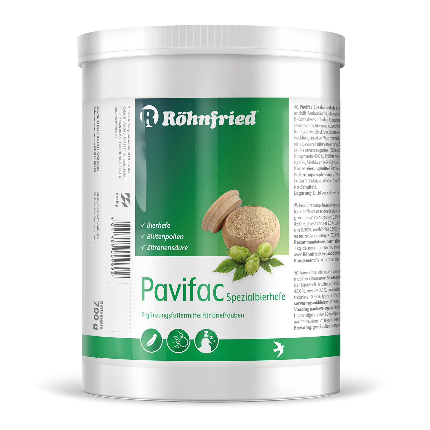 Pavifac Spezialbierhefe - 700 g - valuable natural product for pigeons