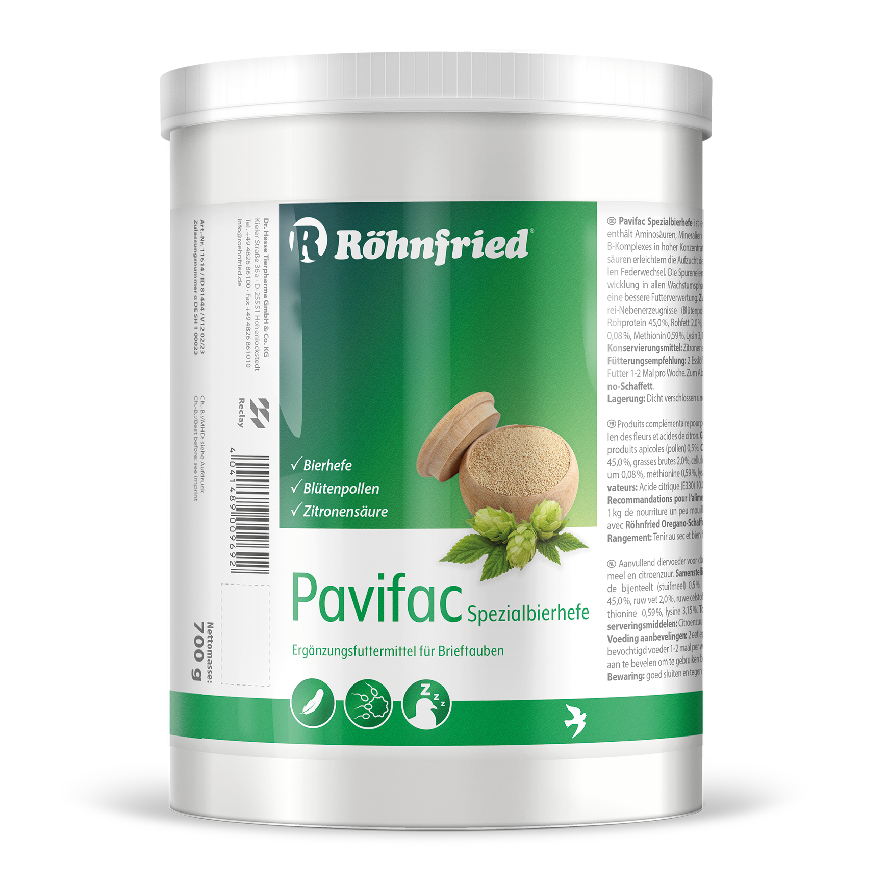 Pavifac Spezialbierhefe - 700 g - valuable natural product for pigeons